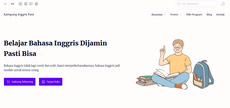 https://www.kampunginggrispare.co.id