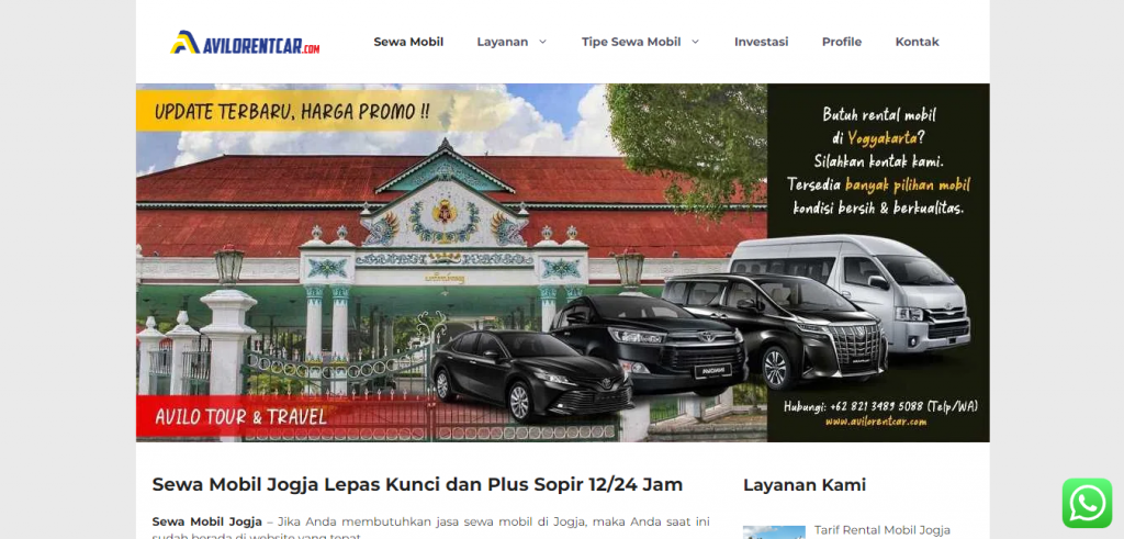 Layanan dari Avilo Rent Car Yogyakarta untuk Kebutuhan Sewa Mobil